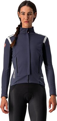 Castelli Women's Perfetto ROS Long Sleeve Jacket - DARK STEEL BLUE-SOFT PINK - XS, DARK STEEL BLUE-SOFT PINK